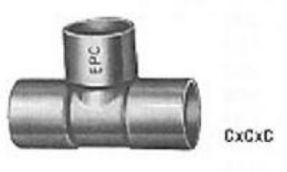 Picture of Wrot-Copper Pressure-Rated Reducing-Tee C x C x C 3/4" x 3/4" x 1/2"