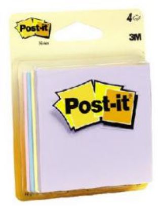 Picture of Post-It 3" x 3" Assorted Color 4 pads 50 sheets/pad