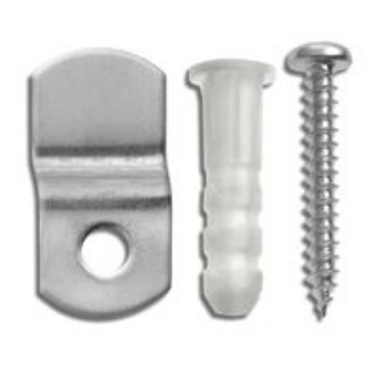 Picture of Metal Mirror Clips with Screws & Anchors 3/8"