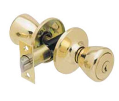 Picture of LOCK TUBULAR Privacy-Lockset Adjustable Polished-Brass