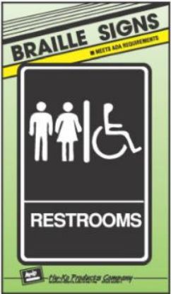 Picture of 6 x 9 Brail Restroom Sign