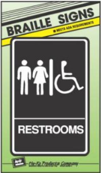 Picture of 6 x 9 Brail Restroom Sign