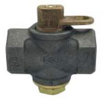 Picture of Gas-Meter-Valve Flat-Head Lock-Wing Black-Iron Body 3/4"