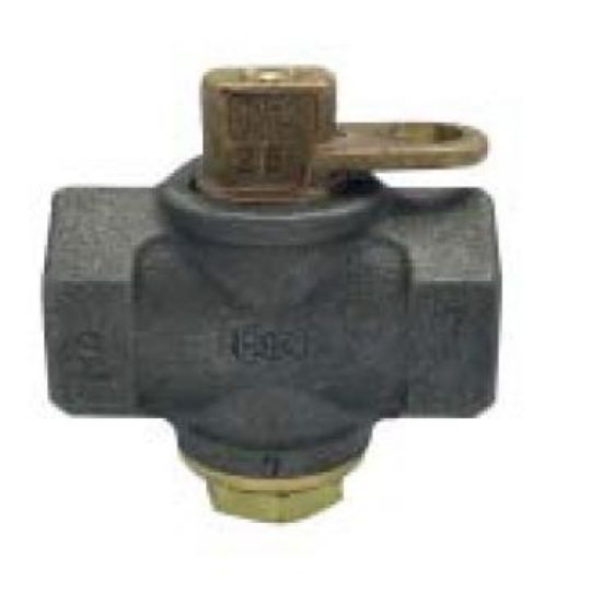 Picture of Gas-Meter-Valve Flat-Head Lockwing Black Iron Body 2"
