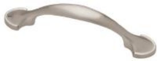 Picture of 4.5" Cabinet-Pull Half Round Foot 3" Center Satin-Nickel