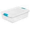 Picture of Latch Storage-Box Plastic Clear With White Lid 35-Quart