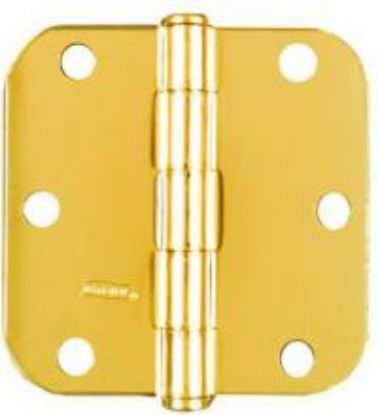 Picture of Round-Corner Hinge Bright Brass 3-1/2"