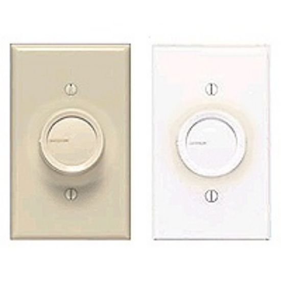 Picture of 600W Single-Pole Push On/Off Rotary-Dimmer With Night-Light Includes Both White & Ivory Knobs UL Lis...