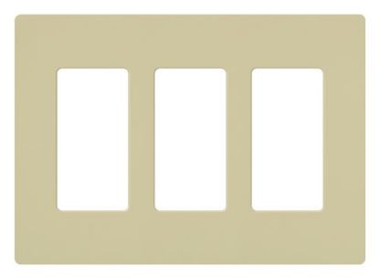 Picture of Screw-Less 3-Gang Ivory Wall-Plate