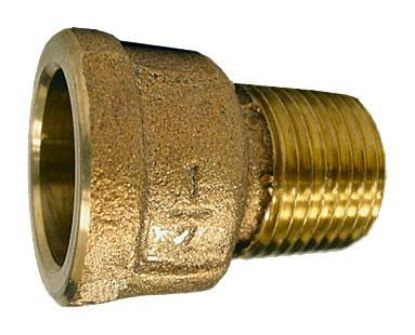 Picture of 1-1/4" Sil-Braze Threadless-Brass-Pipe X 1-1/4" Mpt