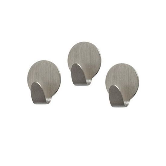 Picture of Medium Round Hook Magnetic- Brushed-Nickel 3/Card