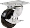 Picture of Plate-Caster w/ Side Break Swivel Soft Rubber Wheel 2" 90 Lb Load Capacity