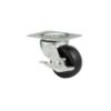 Picture of Plate-Caster w/ Side Break Swivel Soft Rubber Wheel 2" 90 Lb Load Capacity
