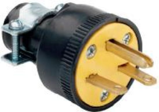 Picture of 15-Amp 250-Volt Plug Black Rubber Electrical-Connector Male-Plug 6-15