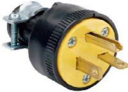 Picture of Electrical-Connector Electrical-Plug 20-Amp 250-Volt Black Rubber Male-Plug 6-15