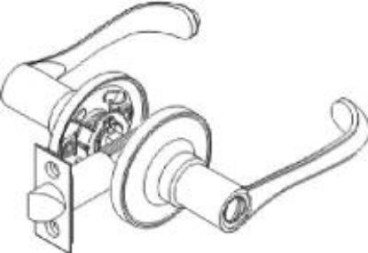 Picture of Satin-Nickel Privacy-Lockset Lever-Handle Set