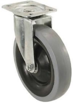Picture of Swivel Plate-Caster Thermoplastic Rubber Gray 5"