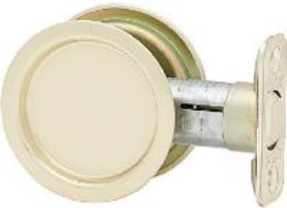 Picture of Polished-Brass Round Pocket-Door Passage-Lock