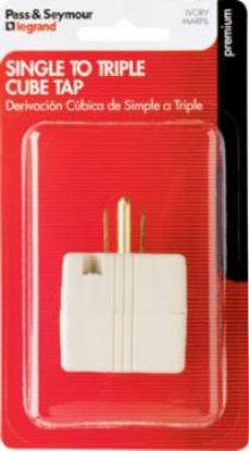 Picture of Triple Cube Adapter Grounded Ivory 15-Amp 125-Volt