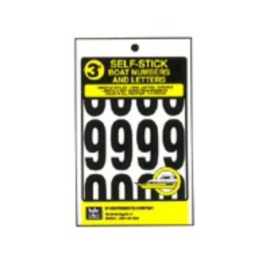 Picture of Black on White Adhesive-Back Letters 3"