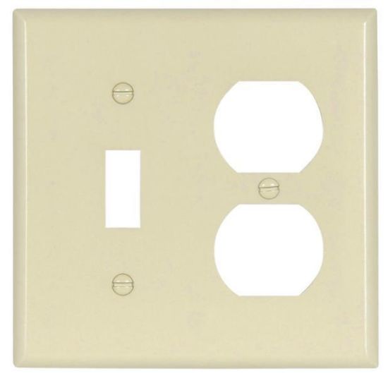 Picture of Wall-Plate 2-Gang Combination-Toggle-Duplex Receptacle