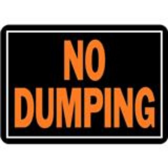 Picture of Sign "No Dumping" Black/Orange Aluminum 10" x 14"