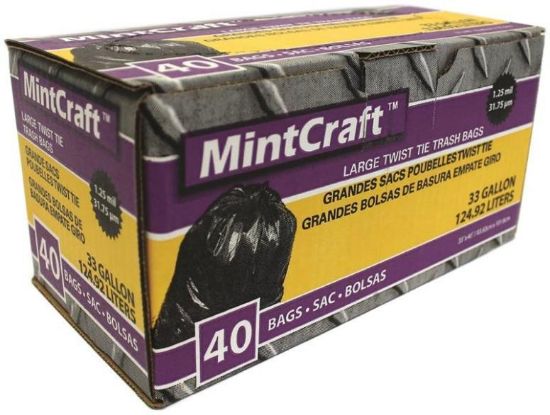 Picture of Trash-Bag Black 33-Gallon 1.25 Mil. 33" X 40"