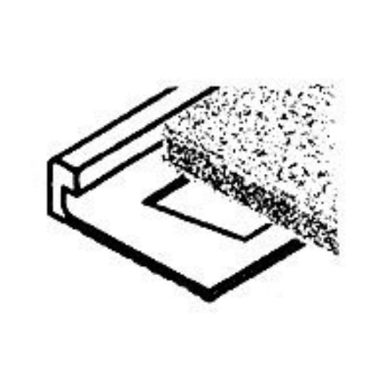 Picture of 96" X 3/8" L-shape Aluminum Ceramic Tile-Edge Satin Silver Finish