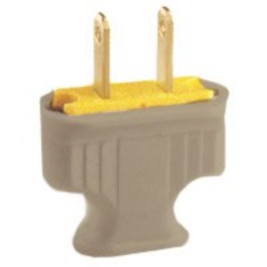 Picture of Electrical-Plug Flat-handle 2-pole 2-wire Non-polarized 15 A 125 V Thermo-Plastic Brown