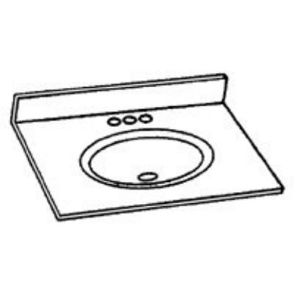 Picture of WHITE Oval Recessed Marble TOP