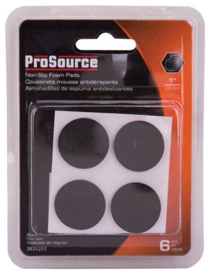 Picture of Furniture-Pad 6-Pack 1" Foam Round Pvc Black