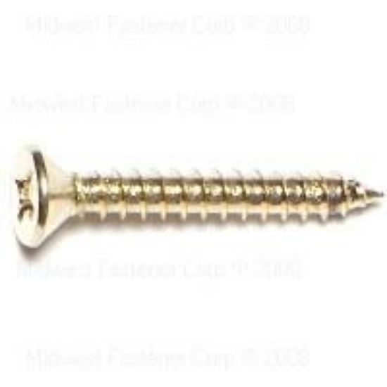 Picture of Sheetmetal-screw Flathead Phillips Brass #6 X 1"