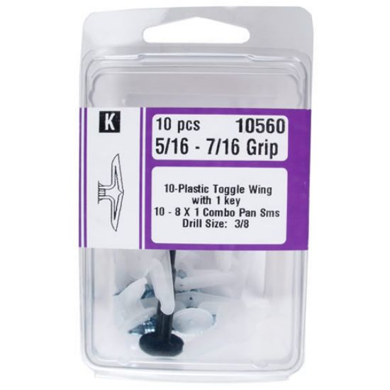 Picture of Plastic Toggles With-Screws 1/8" - 1/4"