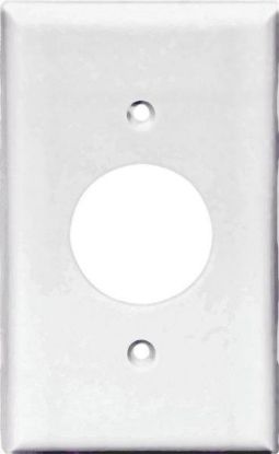 Picture of Wall-Plate Single-receptacle 1.4" Midsize Polycarbonate White