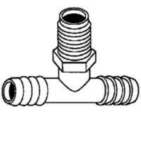 Picture of 9d52654b Tee 3/8" Barb X Barb X Mpt