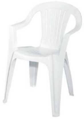 Picture of White Low Back Lawn-Chair Stackable