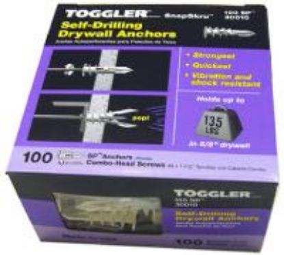 Picture of 100 SP Anchors[3/8" - 5/8" Drywall] & 100 #8 x 1-1/2" Combination Head Screws