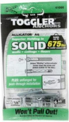 Picture of A6 Flangeless Anchors & #10 X 1-1/2" Screws 1/4" Drill Size