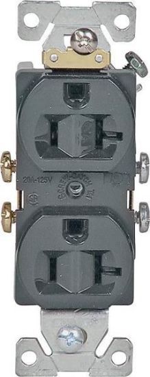 Picture of Electrical-Outlet Brown Duplex-Receptacle 20-Amp