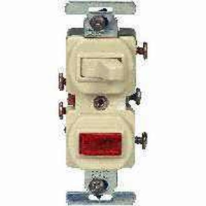 Picture of Combination Single-Pole Toggle Switch/Pilot Ivory 15-Amp