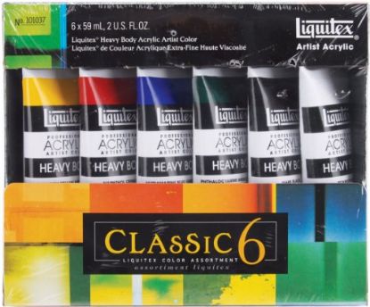 Picture of Heavy-Body-Color Classic 6 Set Contents 6 x 2-Ounce tubes and a Technique Sheet