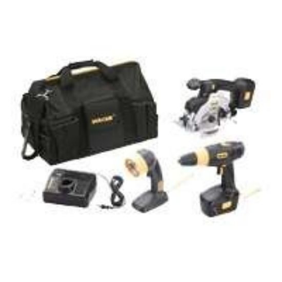 Picture of Cordless Tool Set 18-Volt Drill CSaw Light Bag