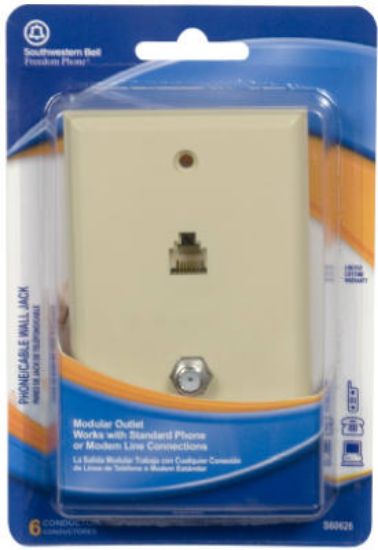 Picture of Phone/Cable Ivory Wall-Plate