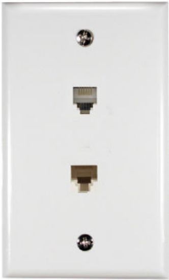 Picture of White RJ12/RJ45Wall Plate
