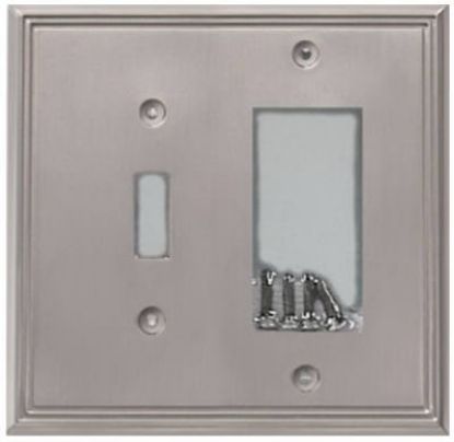 Picture of Wall-Plate Metro Line Brushed-Nickel Single Toggle & Single Rocker