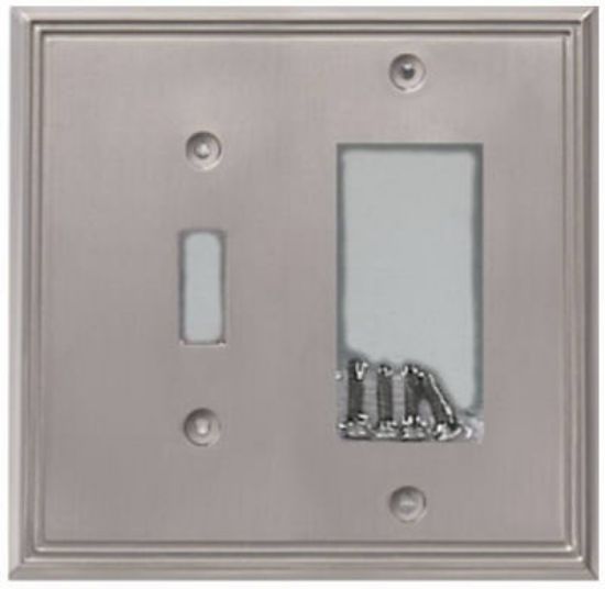 Picture of Wall-Plate Metro Line Brushed-Nickel Single Toggle & Single Rocker