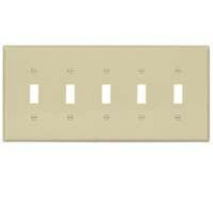 Picture of 5-Gang Toggle-Plate-IVORY