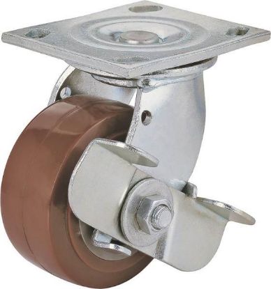 Picture of Plate-Caster Polyurethane W/BRAKE 5" X 2"
