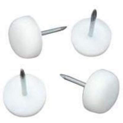 Picture of Nail-on Furniture-Glides Plastic White 7/8"