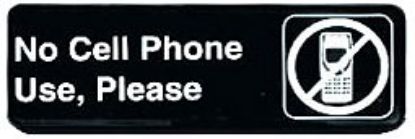 Picture of Sign 3" X 9" Plastic "no Cell Phone Use, Please"